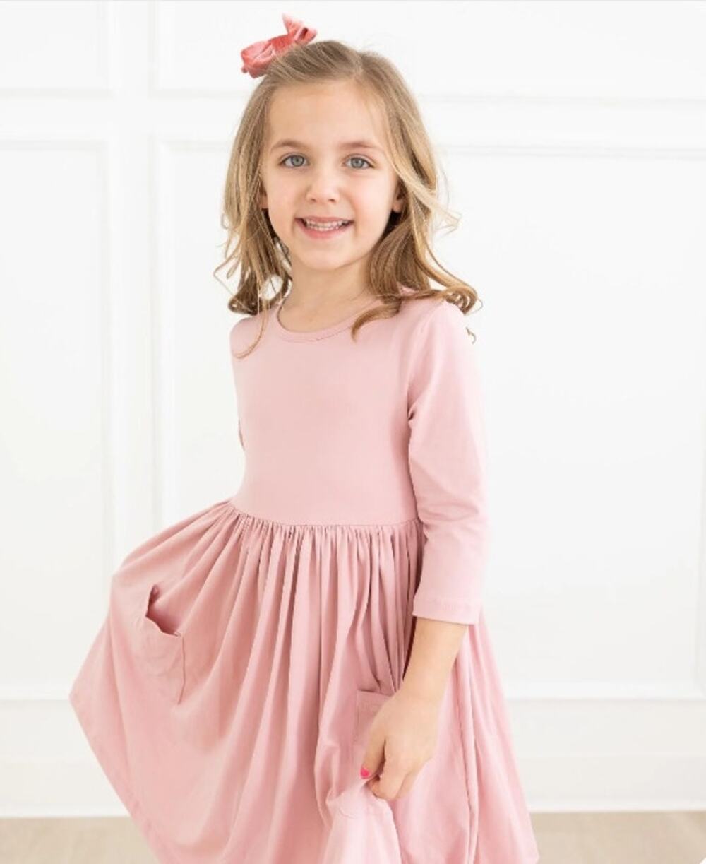 NEW! Mila & Rose 3/4 Sleeve Pocket Twirl Dress in VINTAGE ROSE (4T)